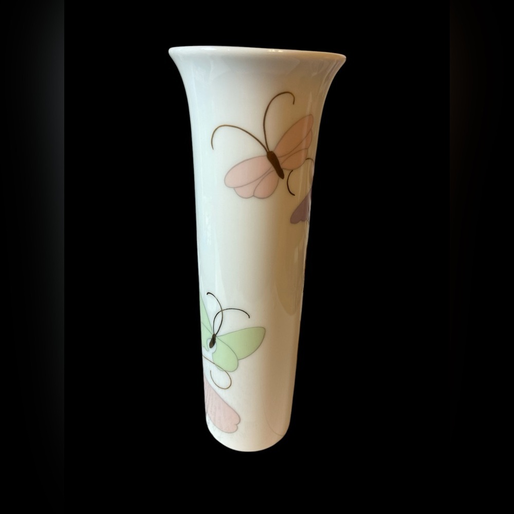 Fitz & Floyd Vintage 1980s Porcelain Butterfly Borealis mini vase